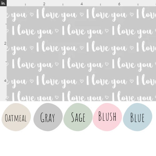 I Love You Words - Multiple Colors Available - Fat Quarters - 100% Cotton - by the 1/4, 1/2 yards - continuous cuts.