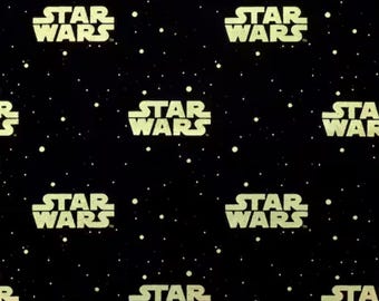 Star Wars Metallic Gold Logo Cotton fabric- 100% Cotton Licensed Fabric