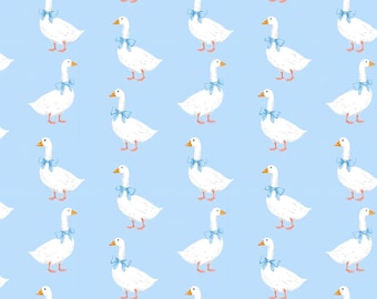 Blue Goose Cotton fabric- Continuous cuts- 100% Cotton-