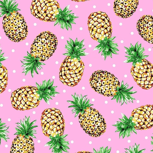 Pineapple Party fabric -Fat Quarter - By the Yard - 1/4 yd, 1/2 yd -100% Cotton -