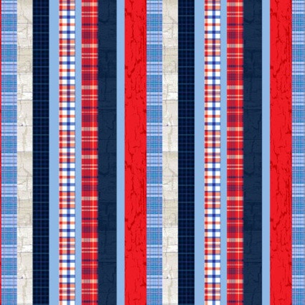 Patriotic Stripes cotton fabric- 1/4 yard, 1/2 yard, Remnant - Fat Quarter - 100% Cotton - patriotic - Fourth of July - America!