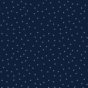 Kimberbell Basics - tiny dots - white dots on navy -by the 1/4 yd, 1/2 yd & Fat Quarters - 100% Cotton - MAS8210-N