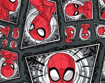 Spiderman comic Swirl Fabric - Fat Quarter - 100% Cotton - 1/2 yard, 1/4 yrd, continuous cuts- fat quarters