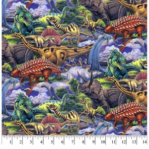Dinosaur Fat Quarters Cotton Fabric- 100% Cotton- David Textiles