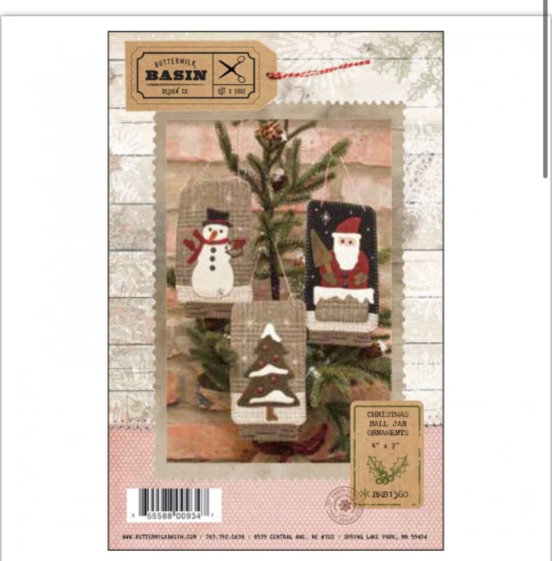 Pattern BMB1360 Christmas Ball Jar Ornaments by Buttermilk Basin Etsy