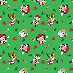 Mickey and Minnie Mouse Icon Christmas character Disney and Friends fabric- 1/4 yard, 1/2 yard, Fat Quarter - 100% Cotton -