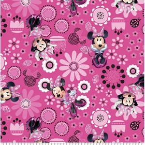 Disney Minnie Allover Pink cotton fabric- 100% Cotton- fat quarter & 1 yard cuts