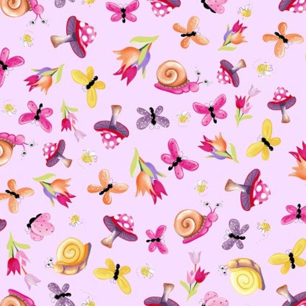 Susy Bee Sloane the Snail Cotton Fabric - Fat Quarters, by the 1/4 or 1/2 yard, continuous cuts- 100% Cotton