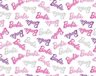 Barbie Sparkle Cotton fabric- 1/4 yard, 1/2 yard, continuous cuts - Fat Quarter - 100% Cotton -