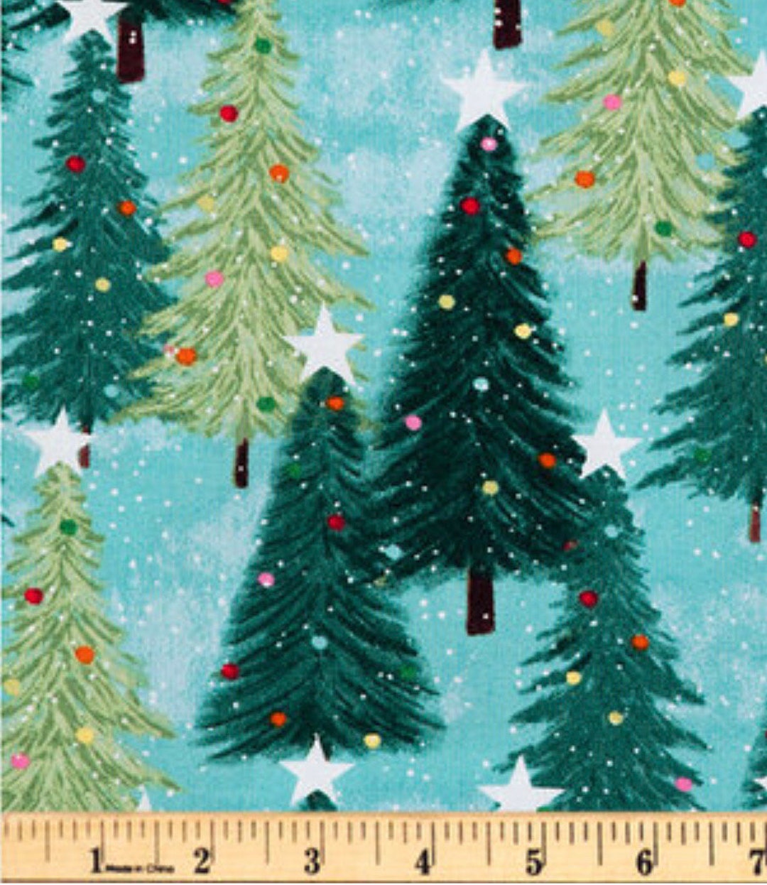 Multi Brushed Trees Fabric Fat Quarter by the 1/2 Yard 100 Cotton