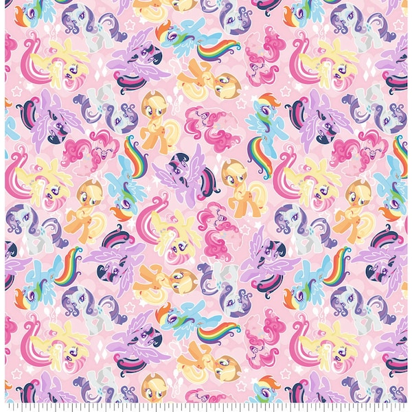 My Little Pony Cotton Fabric -1/4 yard, 1/2 yard- Fat Quarters - 100% Cotton -