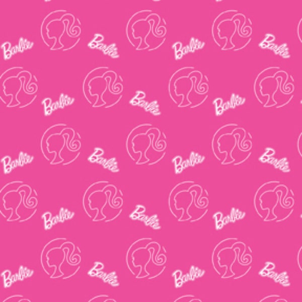 Barbie Cotton fabric- 1/4 yard, 1/2 yard, continuous cuts - Fat Quarter - 100% Cotton -