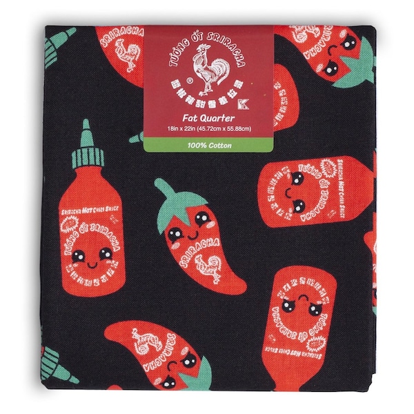 Sriracha Sauce Cotton Fabric - Fat Quarters- 100% Cotton -