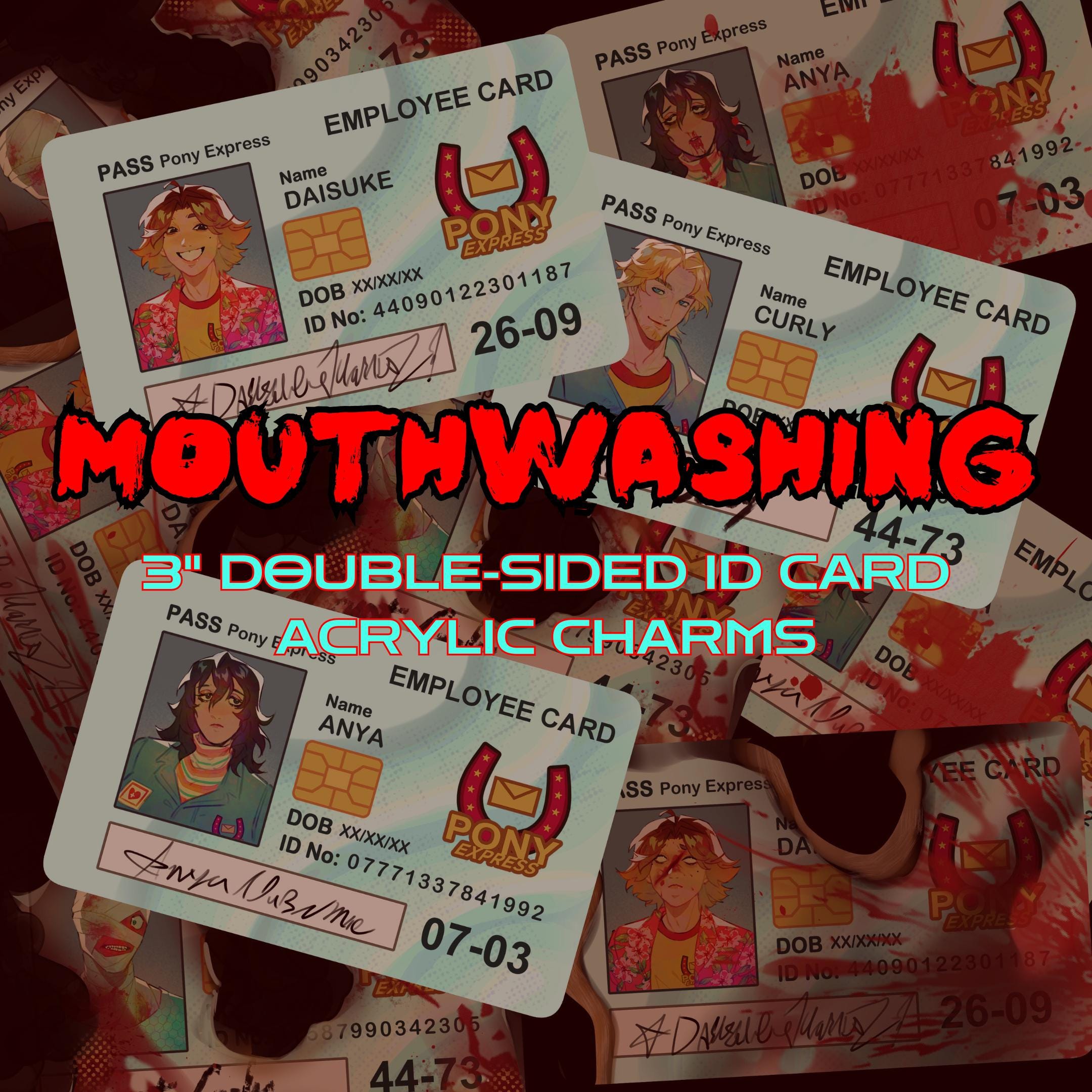 Mouthwashing ID Card Charms - Etsy