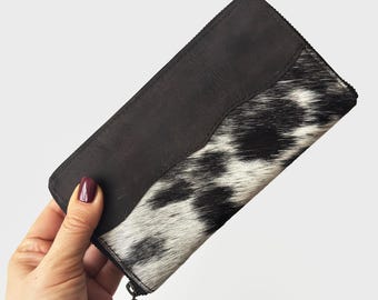 Cartera de piel de vacuno artesanal: Cartera de mano para mujer