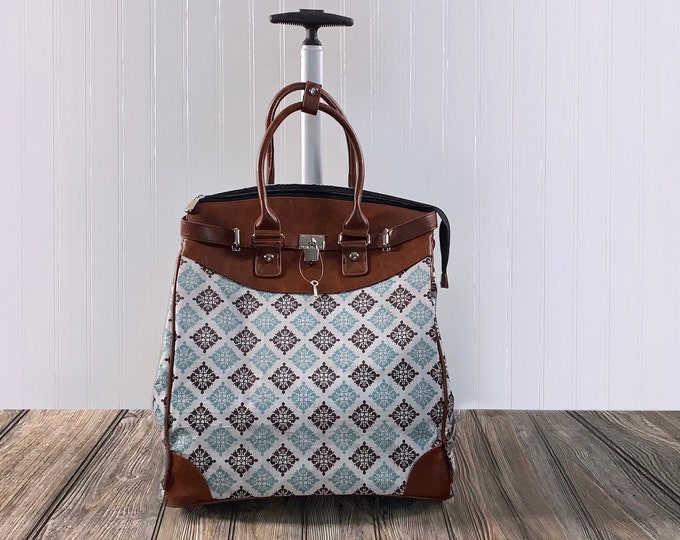 Women's Travel Rolling Weekender Duffle Bag Etsy