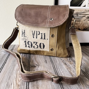 Vintage Style Military Crossbody Messenger Bag