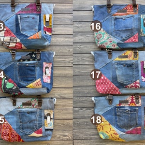 Upcycled Denim Tote Messenger Shoulder Bag - Etsy