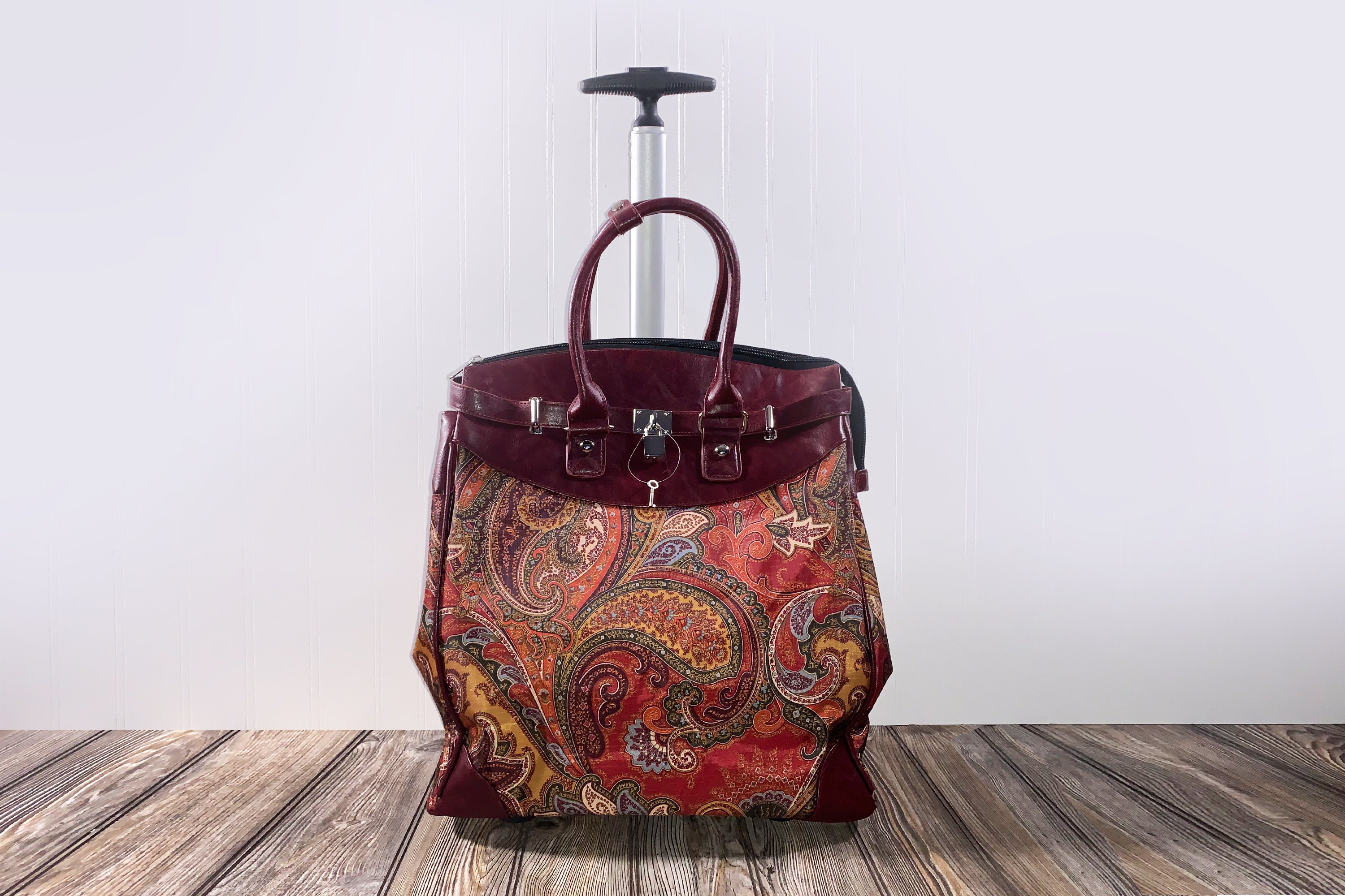 Women's Travel Rolling Weekender Duffle Bag Etsy
