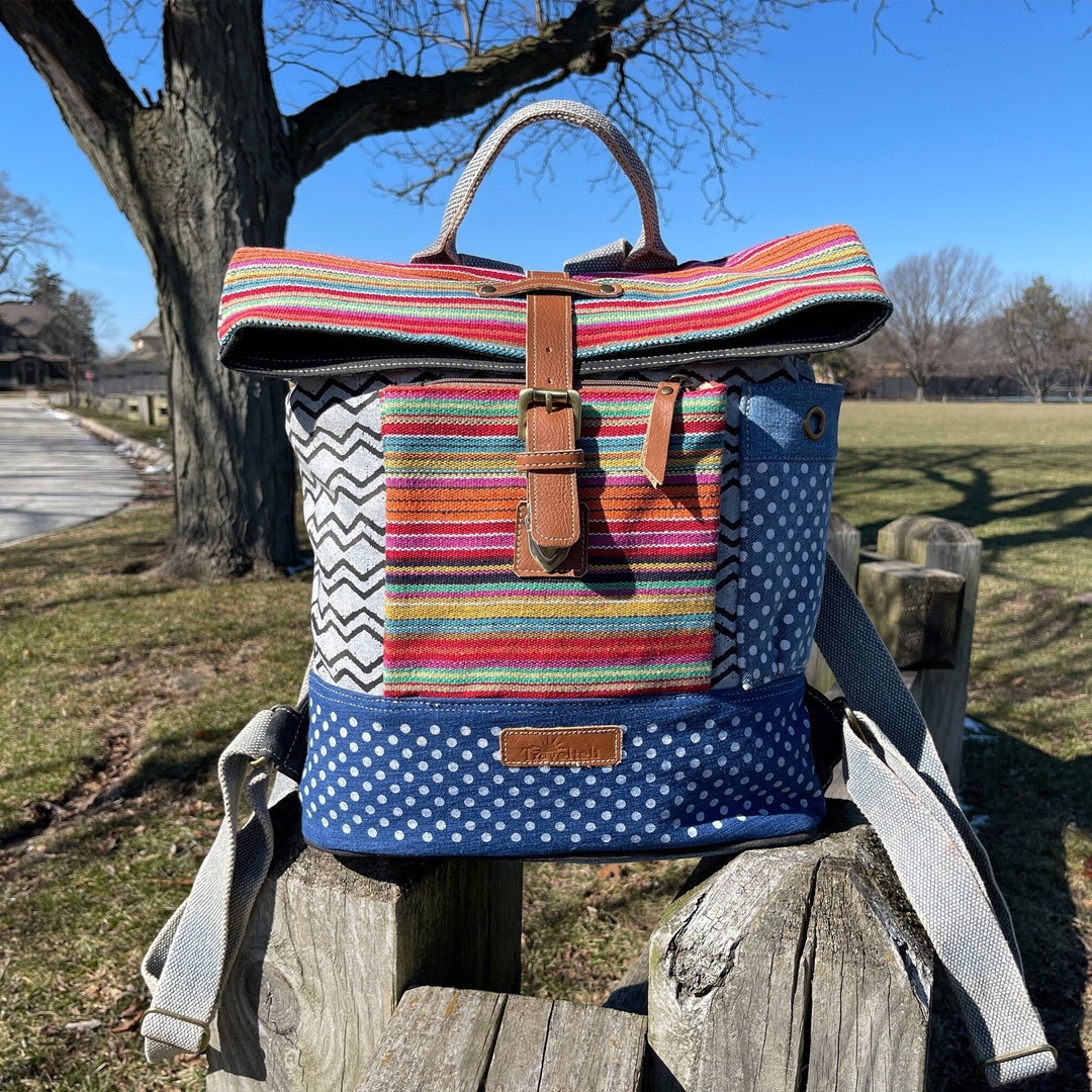 Handmade Upcycled Canvas Travel Bag Backpack - Etsy