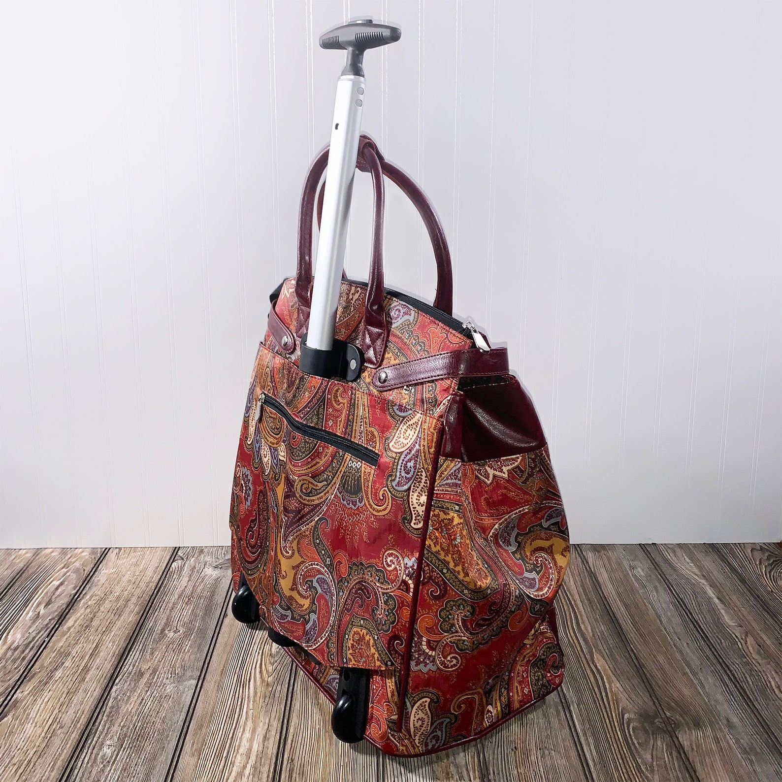 Women's Travel Rolling Weekender Duffle Bag Etsy
