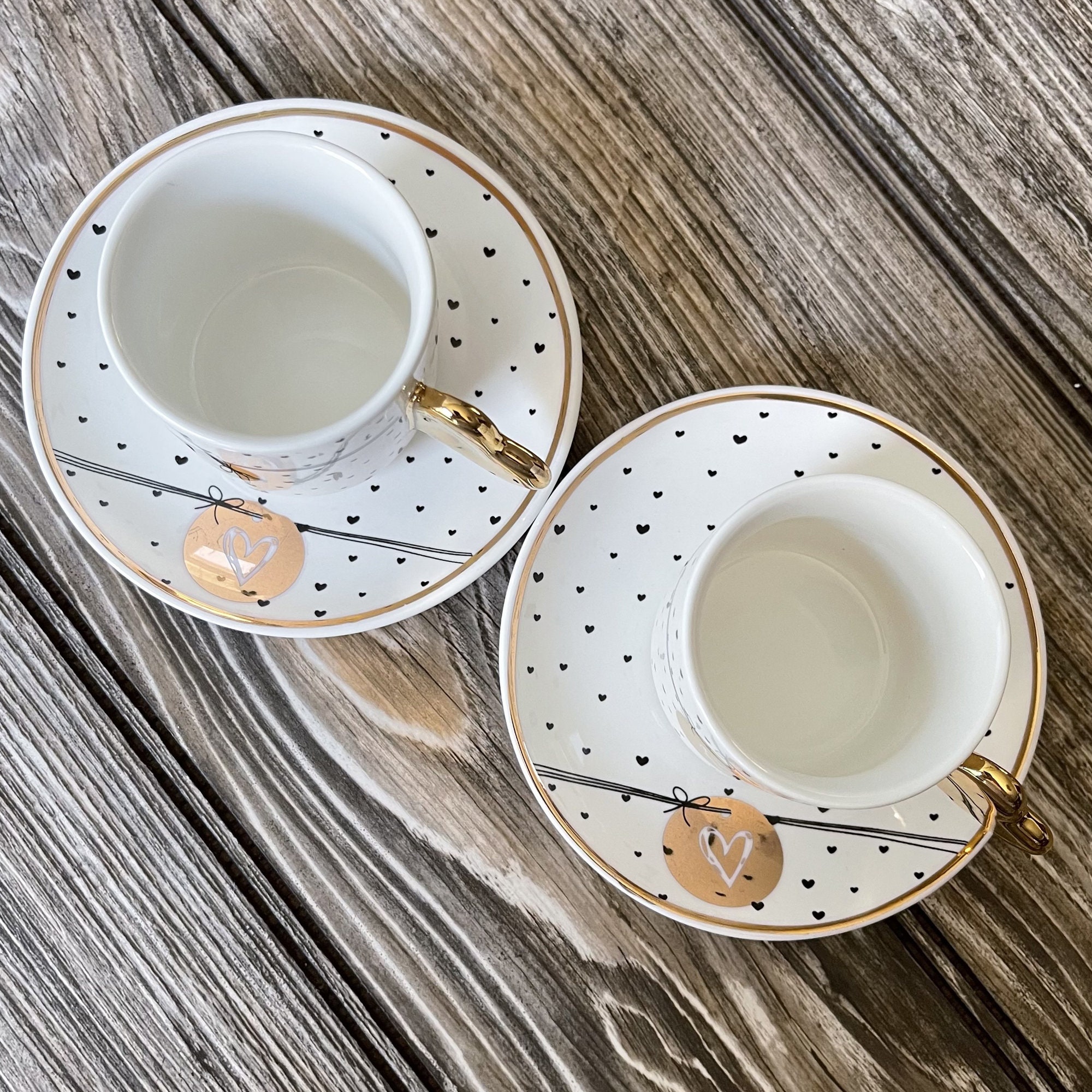 Ceramic Espresso Cups and Saucers Gift Set Etsy