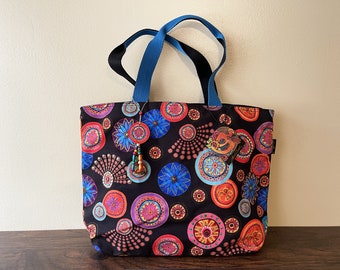 Large Mandala Canvas Shoulder Gap Tote Bag