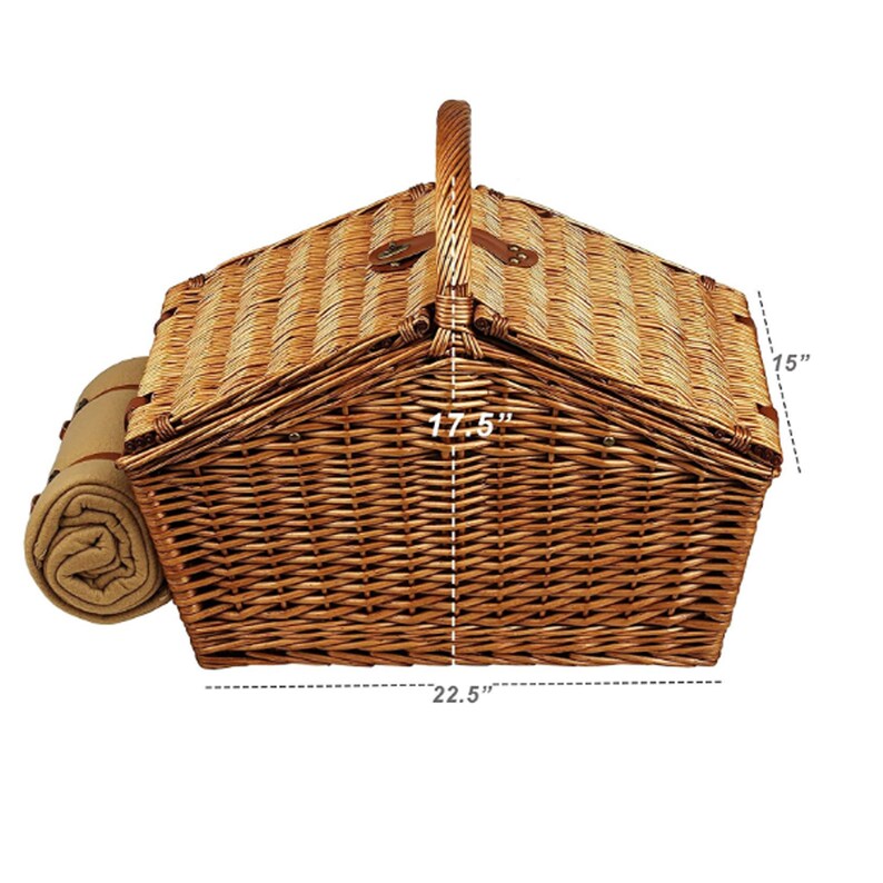 Willow Woven English Picnic Basket Set Etsy