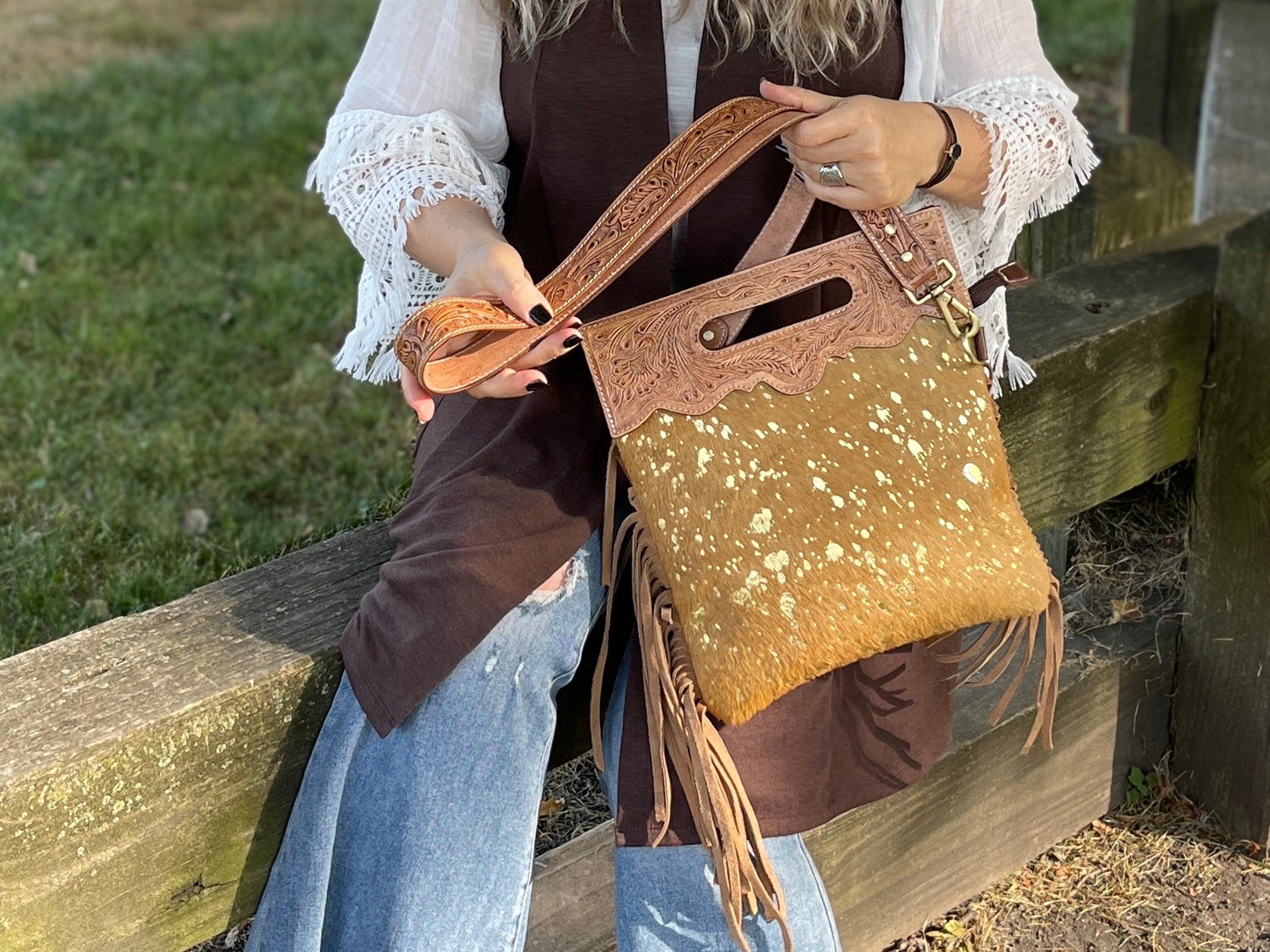 American West Women's Fringed Cowgirl Crossbody Handbag