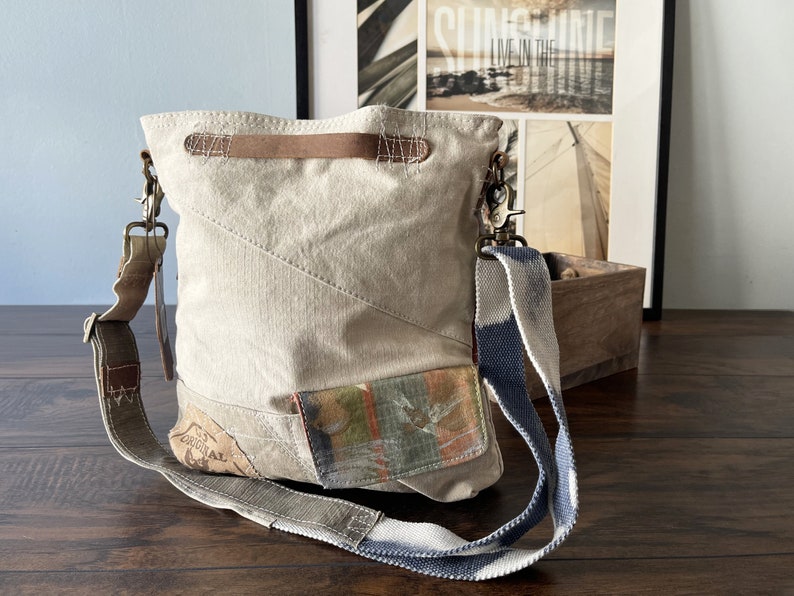 Handmade Canvas Crossbody Messenger Bag Etsy