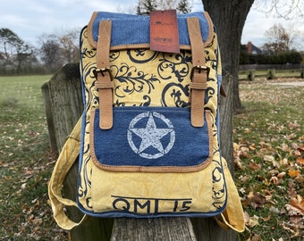 Vintage Collection Upcycled Canvas Backpack