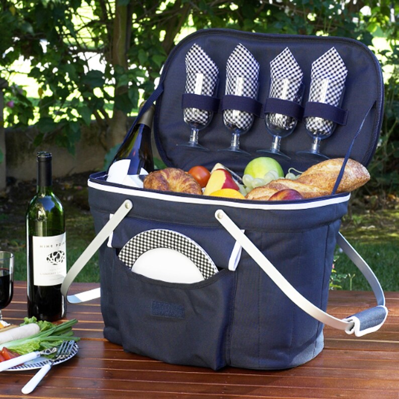 Insulated Family Size Picnic Basket Cooler Etsy