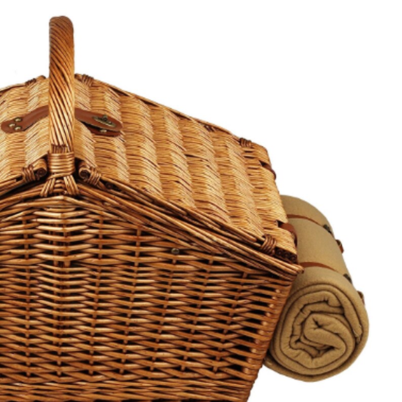 Willow Woven English Picnic Basket Set Etsy