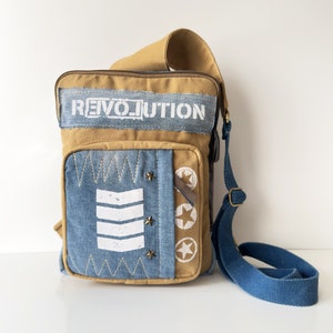 Sac convertible en denim unisexe | Du sac à dos au style porté épaule