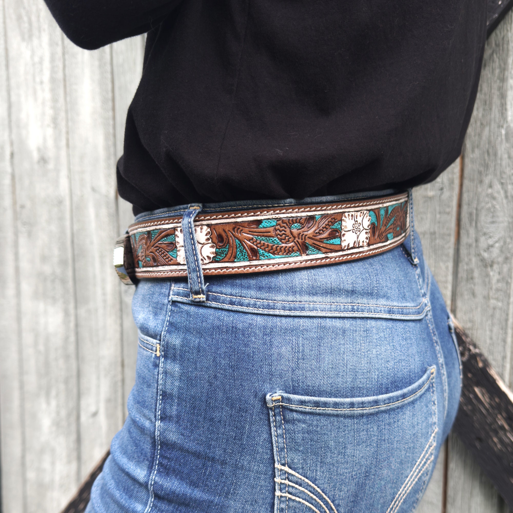 THE STORYTELLER BELT / CANVAS & LEATHER Navajo Eugene Hale Storyteller Belt Of Silver and Gold  main image 4