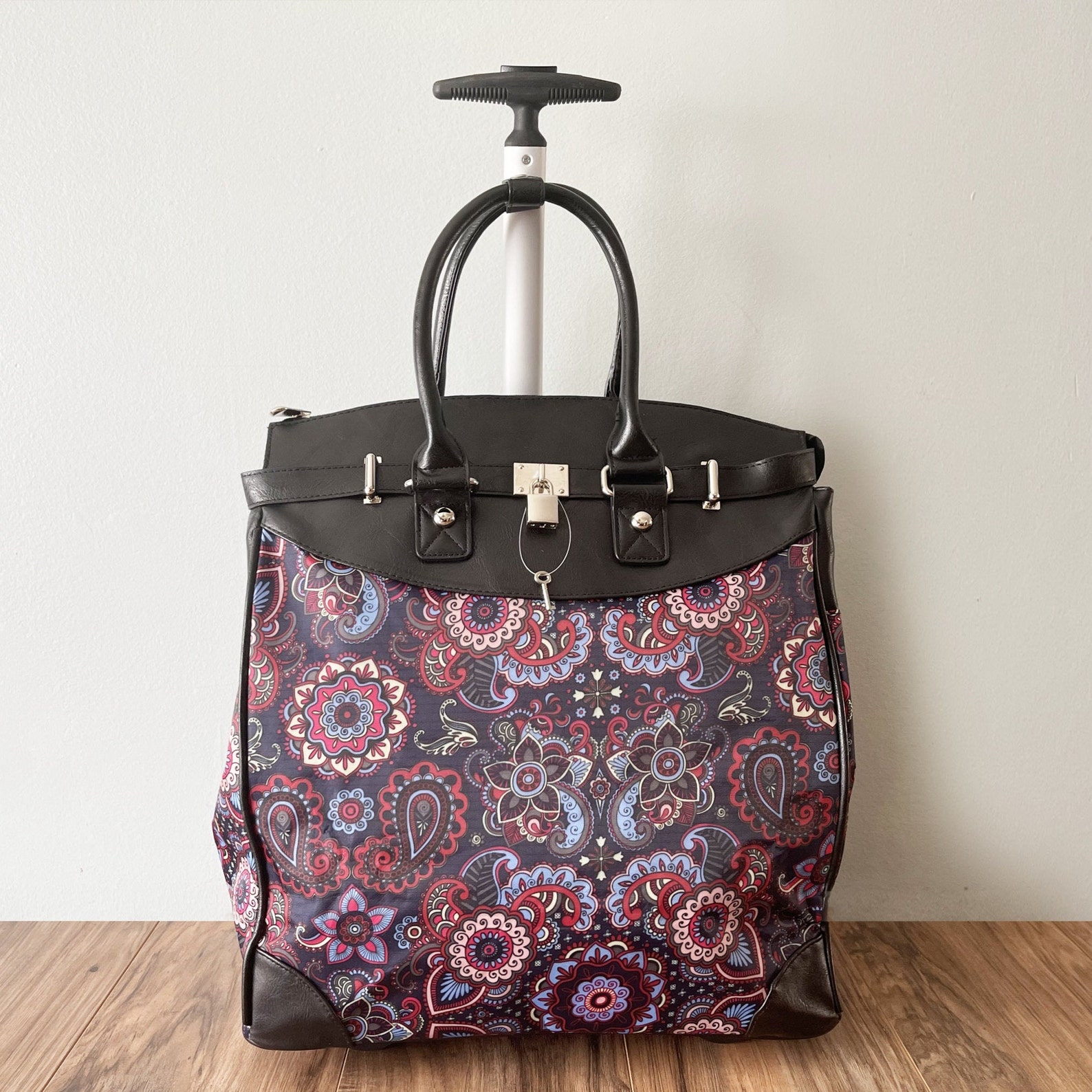 Women's Travel Rolling Weekender Duffle Bag Etsy