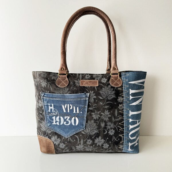 Vintage Denim Tote Bag