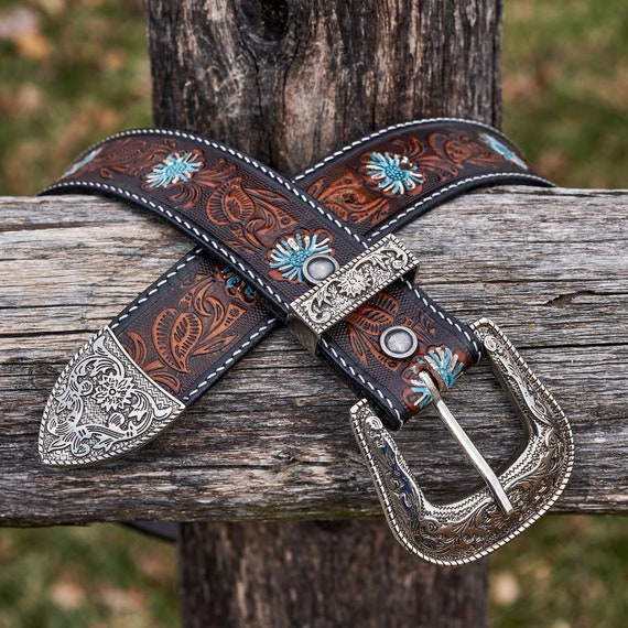 Custom Leather Belt Beautiful Hand Tooled Leather Western 
