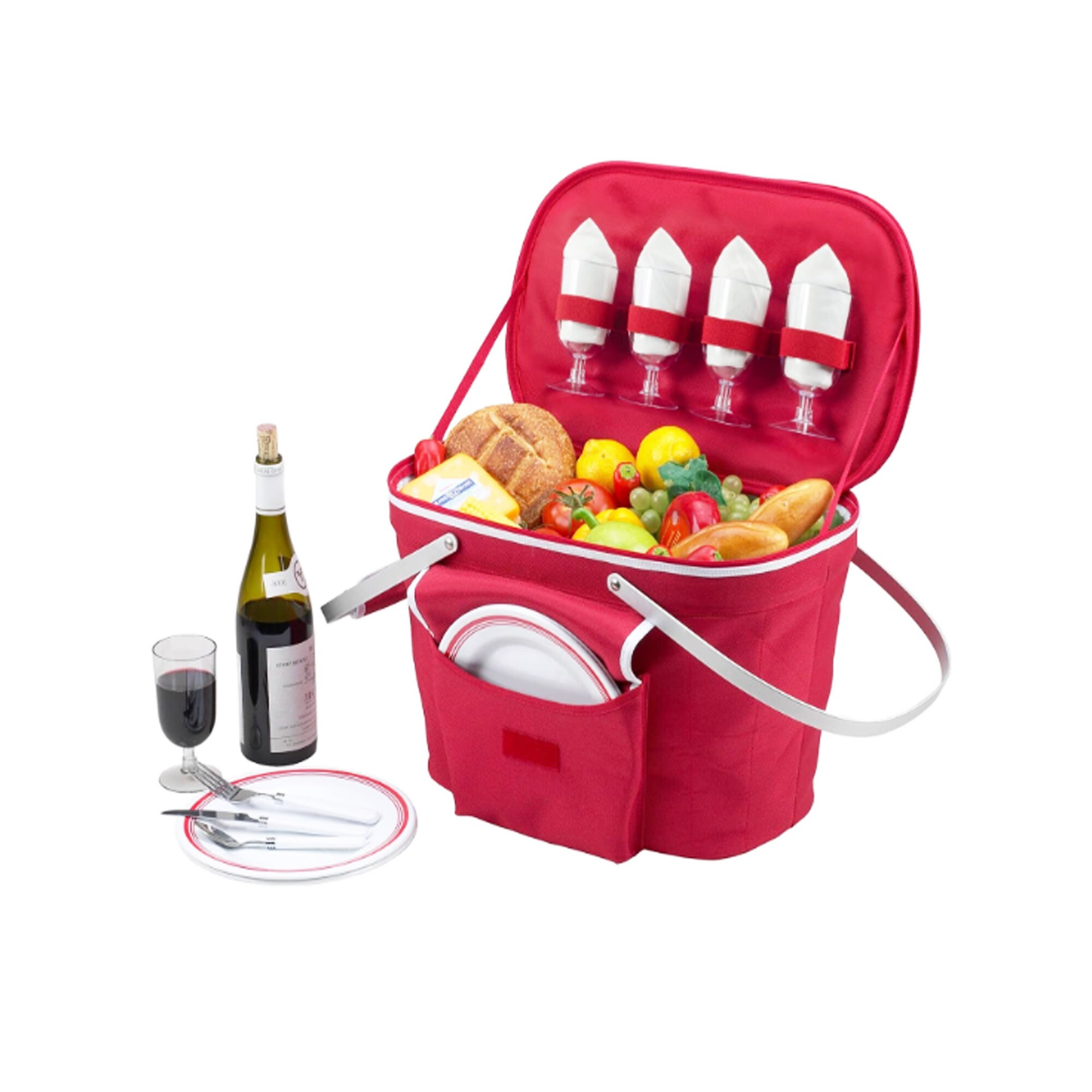 Insulated Family Size Picnic Basket Cooler Etsy