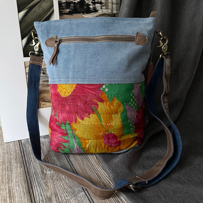 Handmade Canvas Crossbody Messenger Tote Bag Etsy