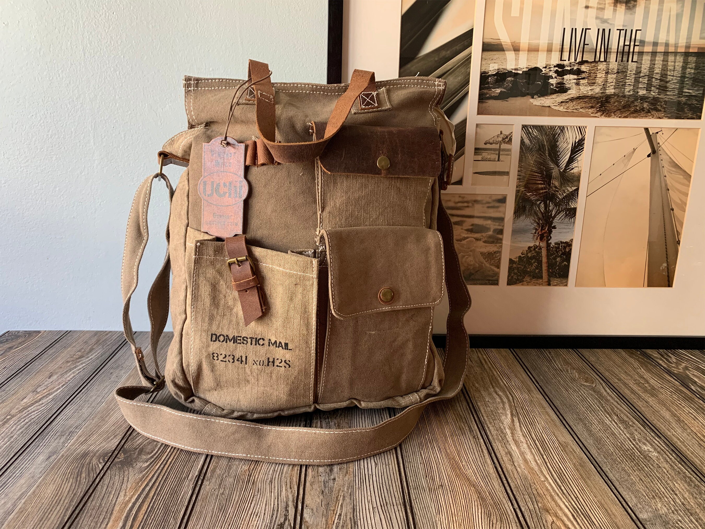 Military Vintage Canvas Crossbody Messenger Bag