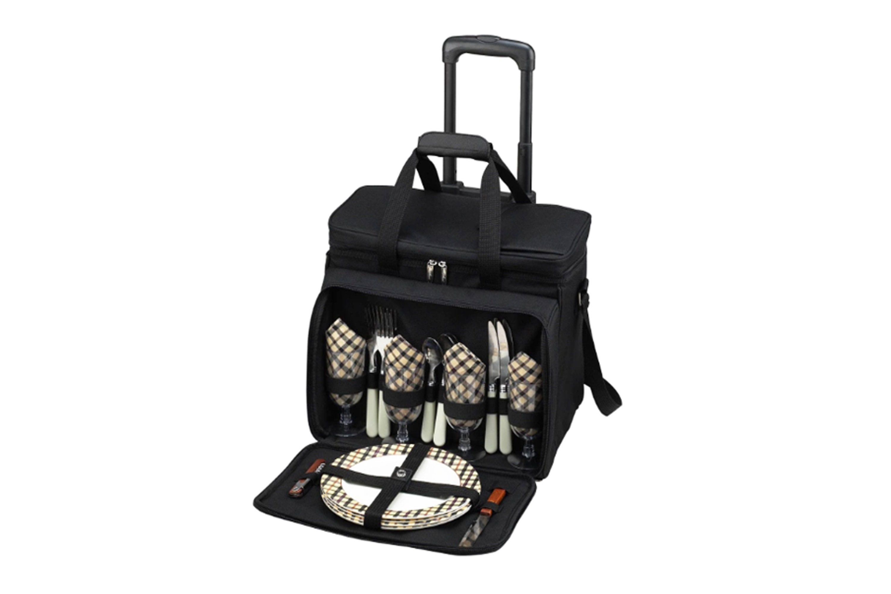 Equipped Picnic Basket Cooler For Four Etsy