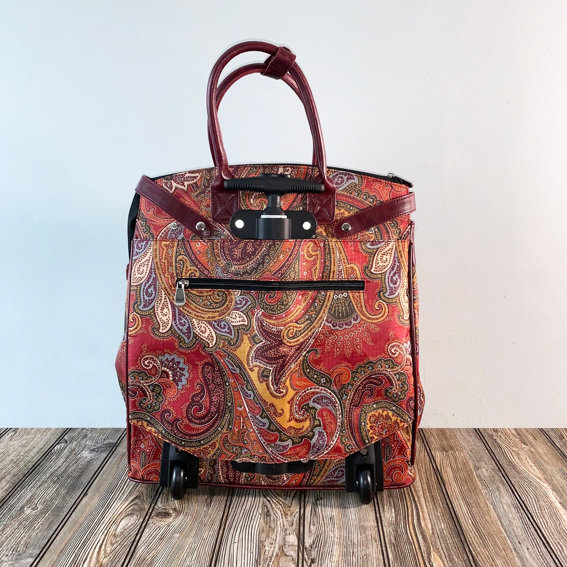 Women's Travel Rolling Weekender Duffle Bag Etsy