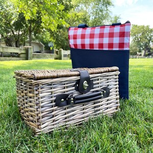 Handwoven English Style Picnic Basket Set image 6