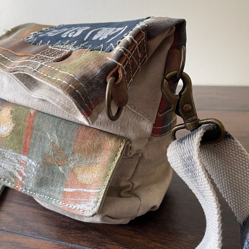 Handmade Canvas Crossbody Messenger Bag Etsy