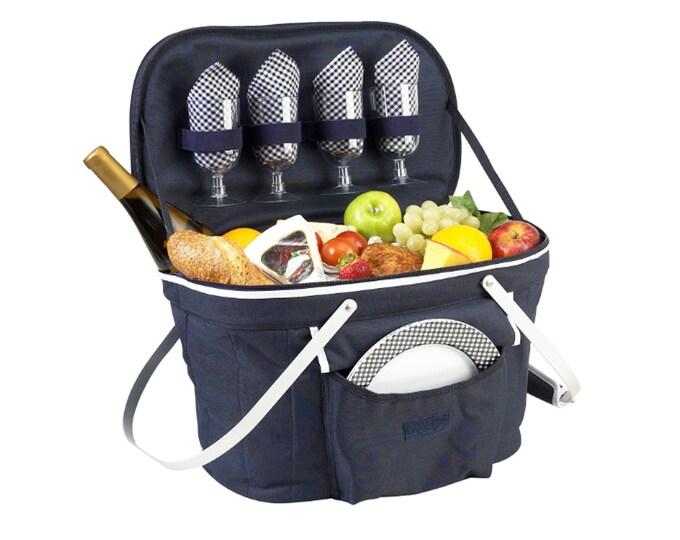 Insulated Family Size Picnic Basket Cooler Etsy