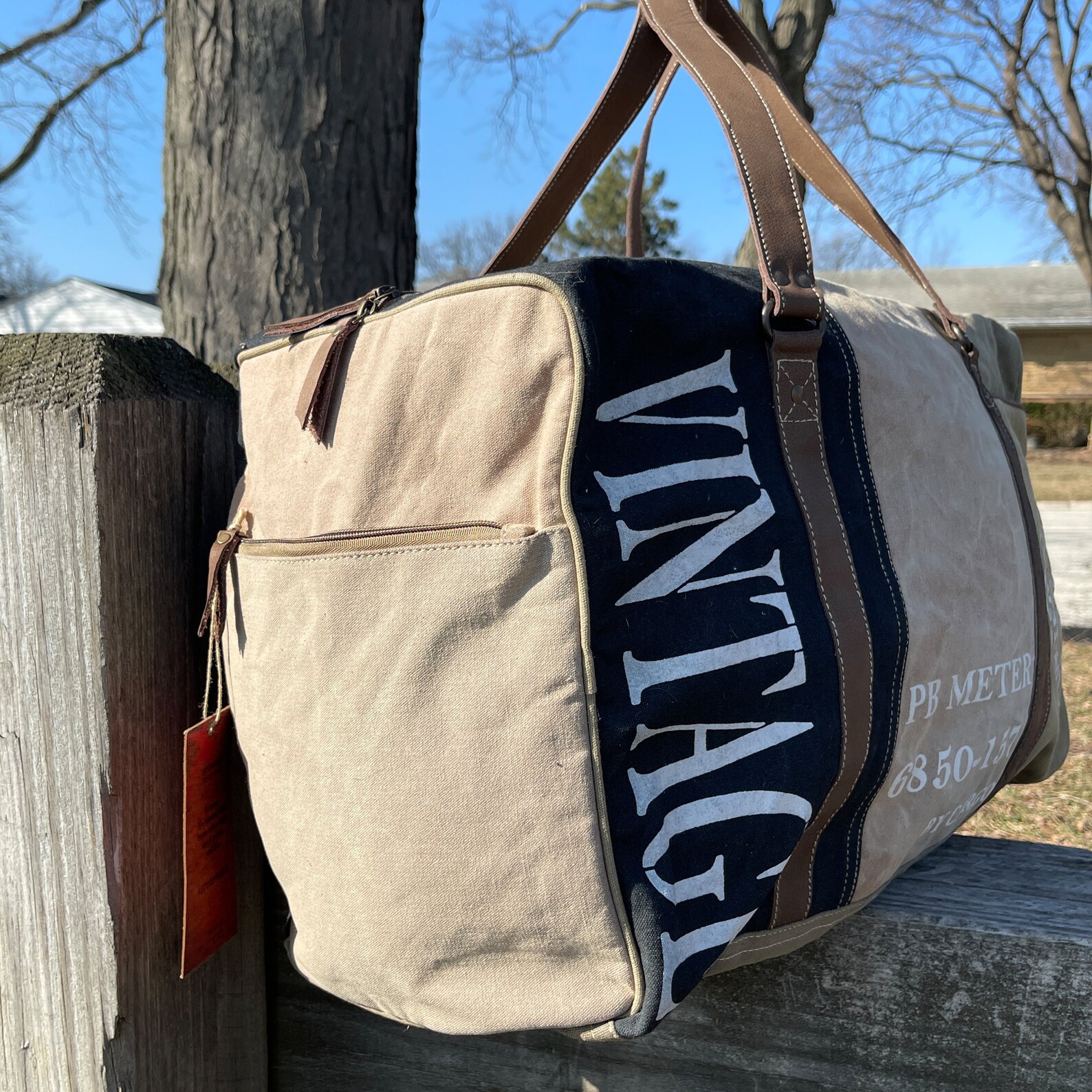 Handmade Upcycled Canvas Large Duffle Bag - Etsy