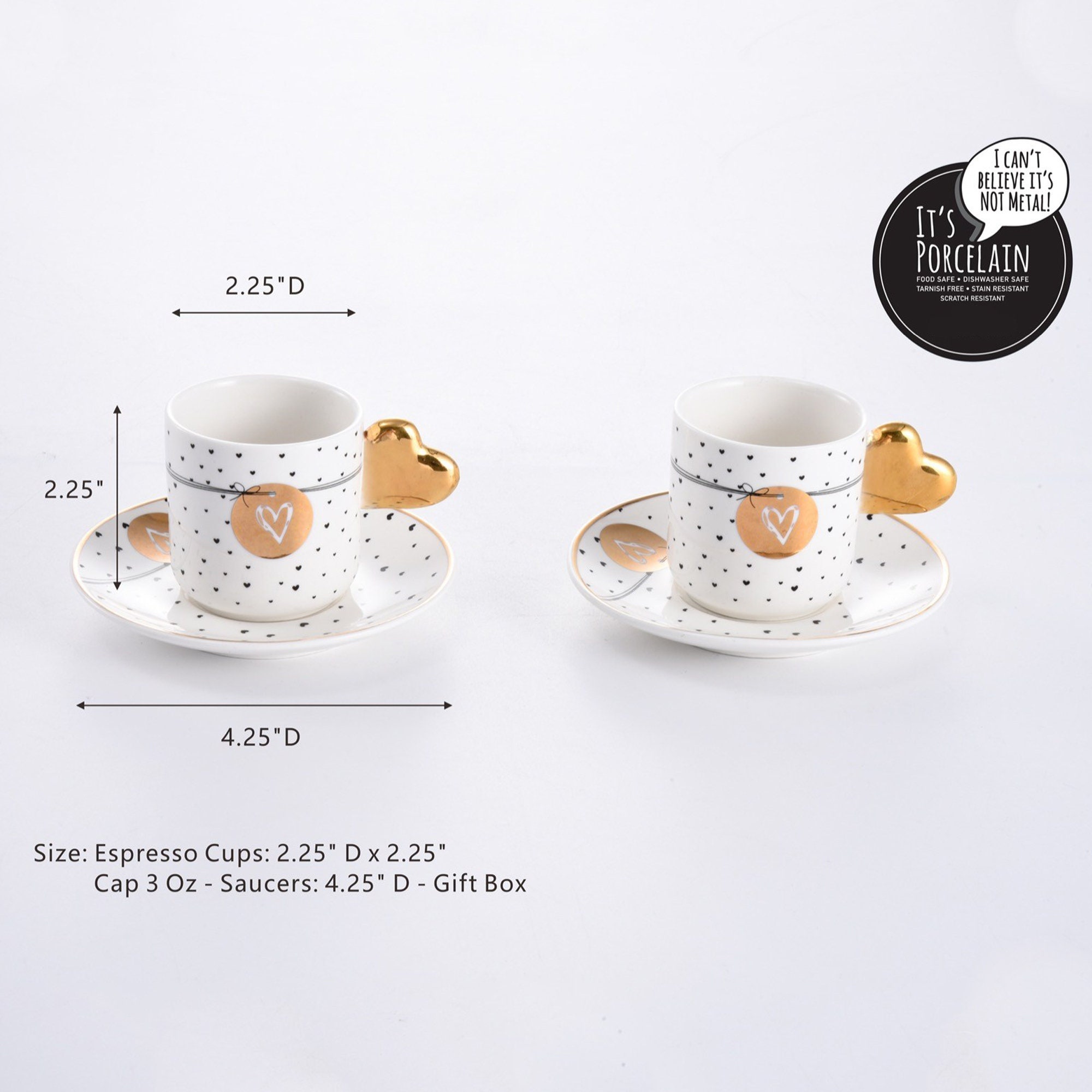 Ceramic Espresso Cups and Saucers Gift Set Etsy