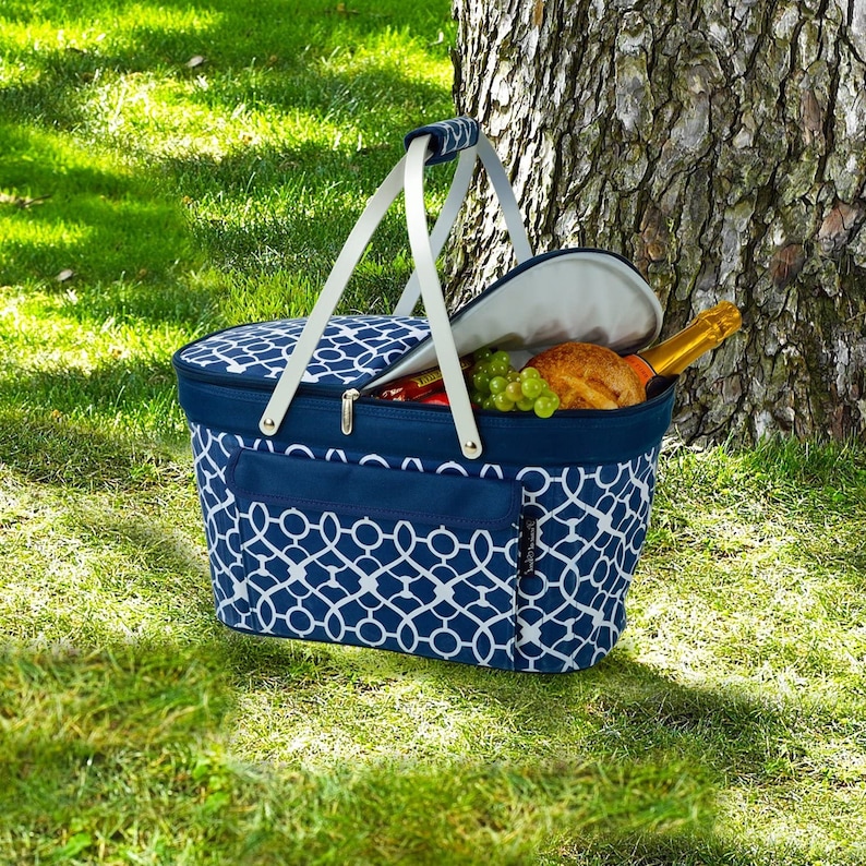Insulated Lunch Picnic Basket Cooler Etsy