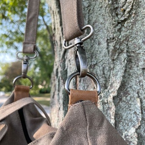 Canvas And Burlap Cross Body Messenger Bag image 6